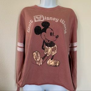 Disney Vintage Mickey Mouse Pink Long Sleeve
